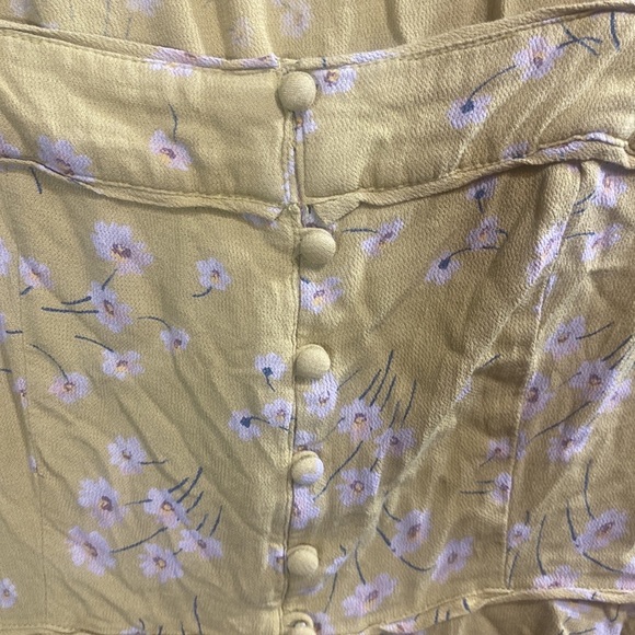 American Eagle Mustard Yellow Floral Cropped top, size L - Picture 4 of 7